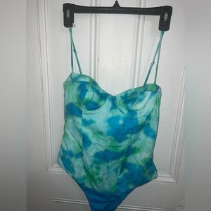 ZARA - Blue and Green Bodysuit corset